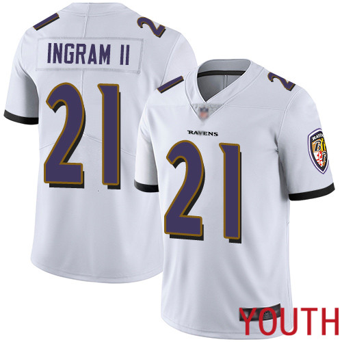 Baltimore Ravens Limited White Youth Mark Ingram II Road Jersey NFL Football 21 Vapor Untouchable